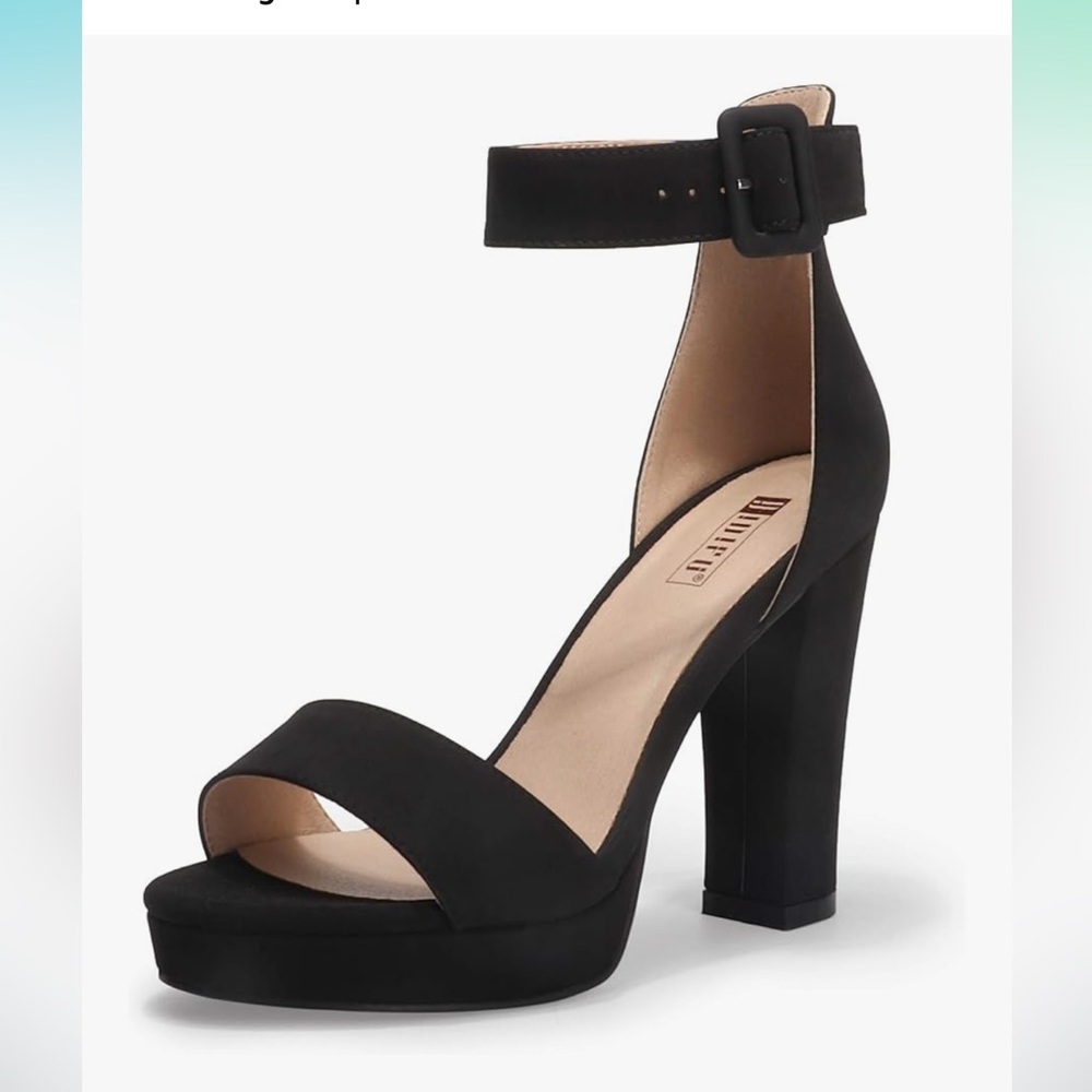 Elegant Black Ankle Strap Heels